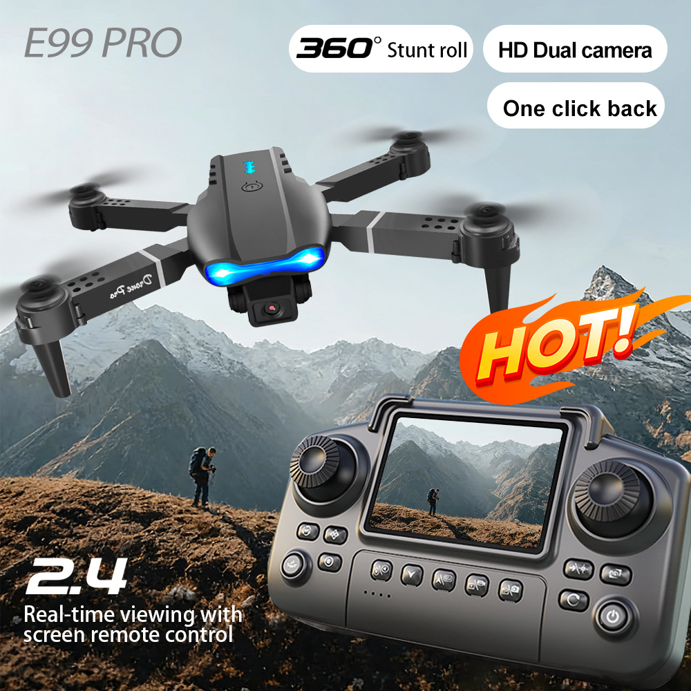 Drone Battery Case - โดรนถ่ายภาพทางอากาศ เลนส์คู่ สลับโหมดถ่ายภาพด้วยท่าทาง ฟิลเตอร์ความงาม 110 °