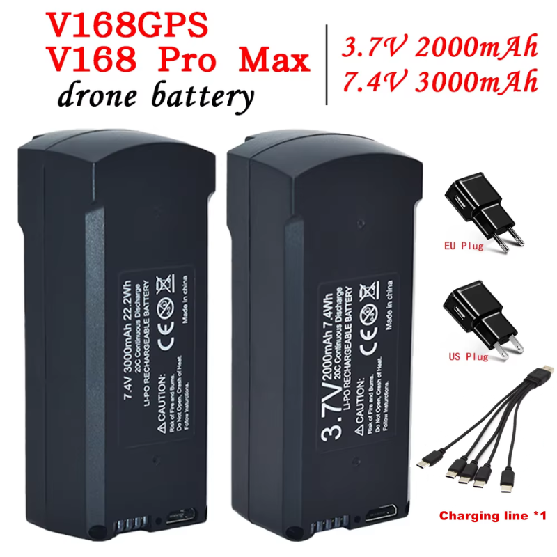 Drone Battery Lipo - GPS V198 7.4V 3000mAh แบตเตอรี่ RC